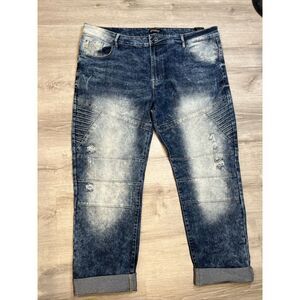 Southpole Men's Jeans 44x 30 Skinny Straight Flex Stretch Denim Retro Acid‎ Wash